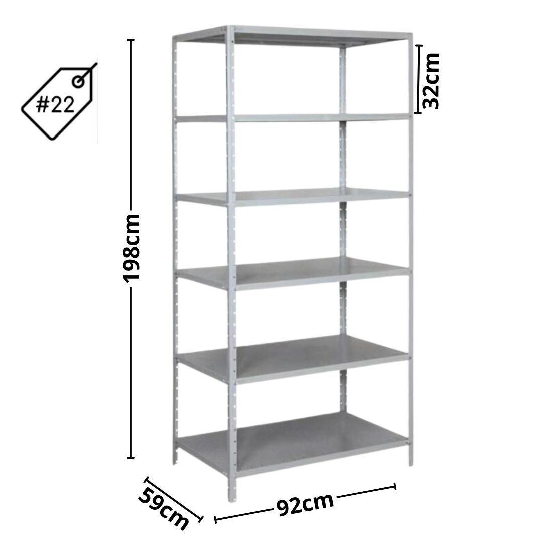 ESTANTE AÇO NOBRE 59 #22 6 BDJ 198X0.92X0.59MT 0509 vt