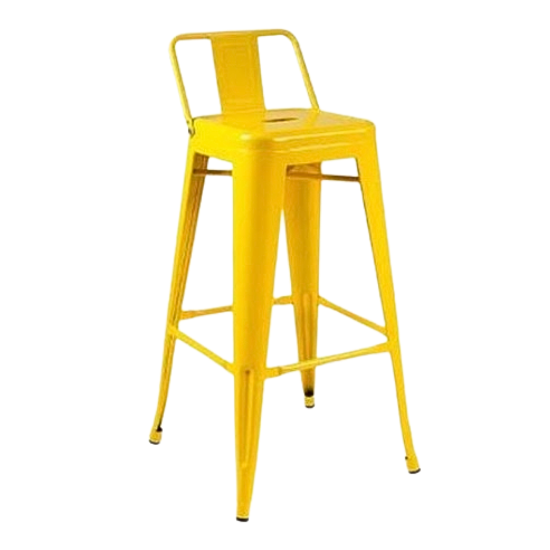 BANQUETA FRATINI BERLIM ALTA ENCOSTO METAL AMARELO 0578 pd