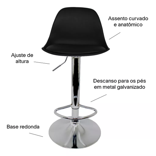 BANQUETA BEST EAMES BS20 PRETA 0345