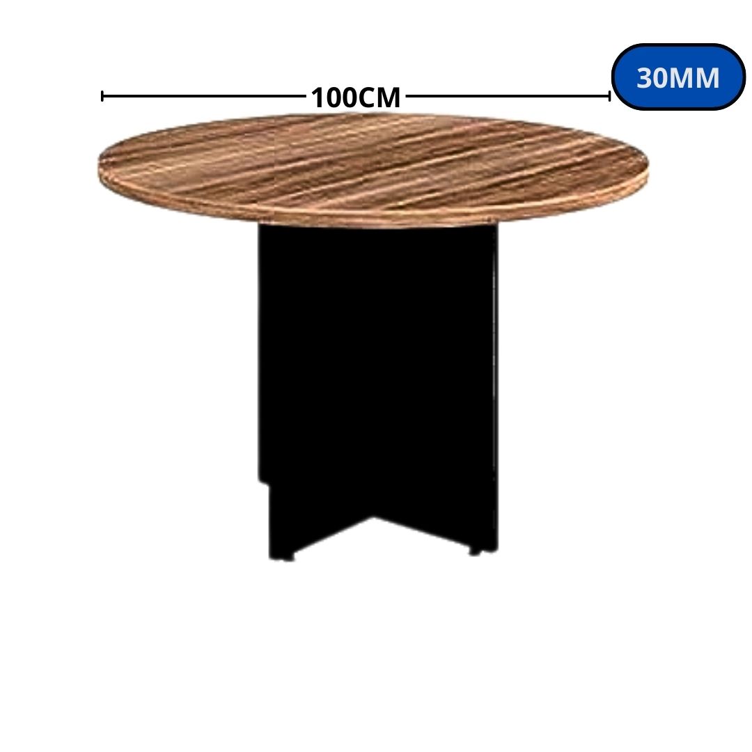 MESA FERRUS IRON REUNIÃO REDONDA 100X100 30MM NOGAL 0206 vt