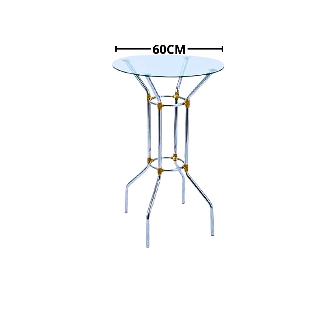 BISTRO MOVEIS IGOVAN CROMADO TAMPO DE VIDRO 60CM 0292