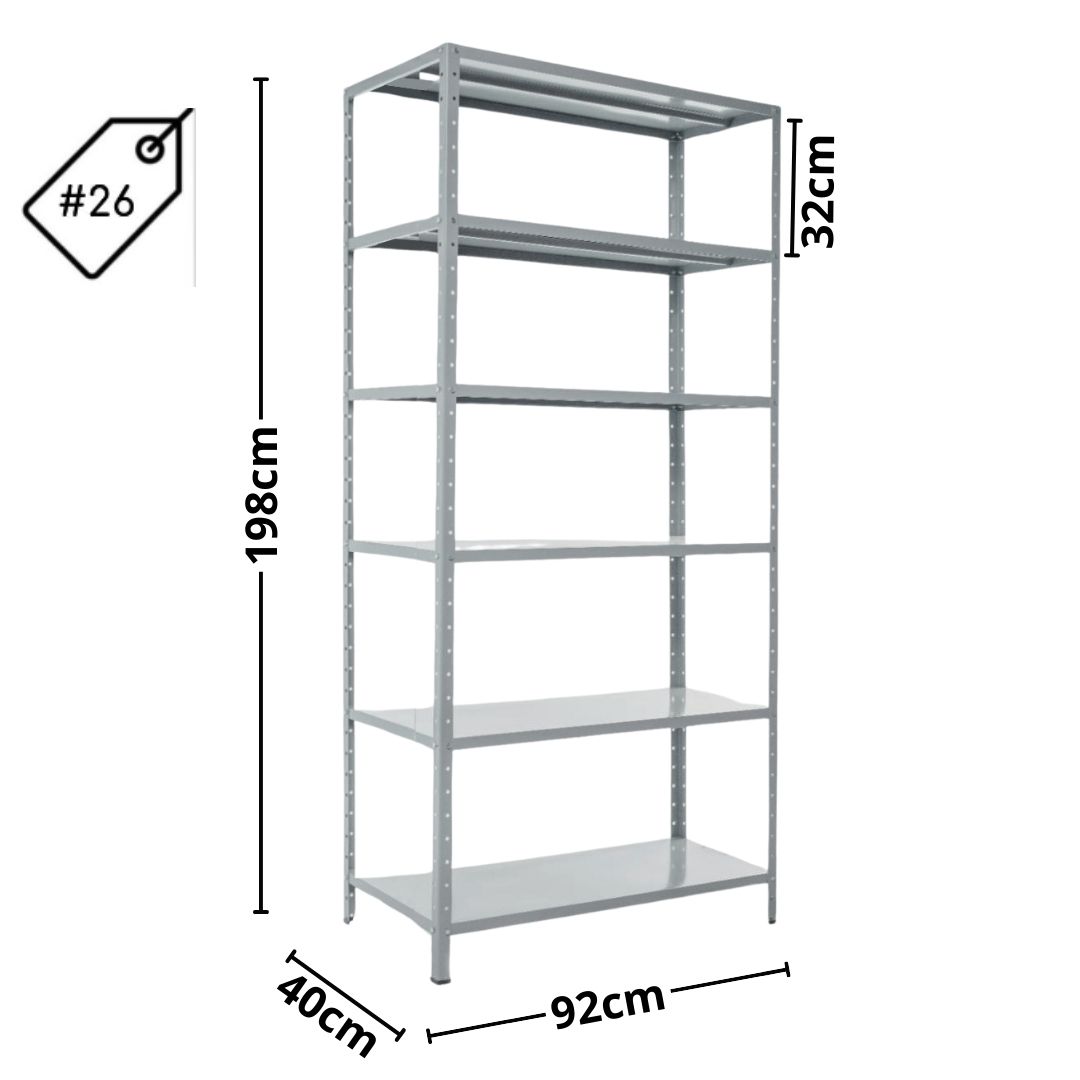 ESTANTE AÇO NOBRE 40 #26 1626 CZA 0382 mt