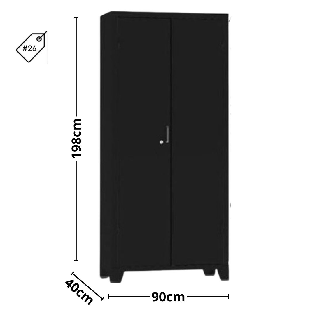 ARMARIO A.M. PA 90 #26 1.98x0.90x0.40 PRETO 0279 dl