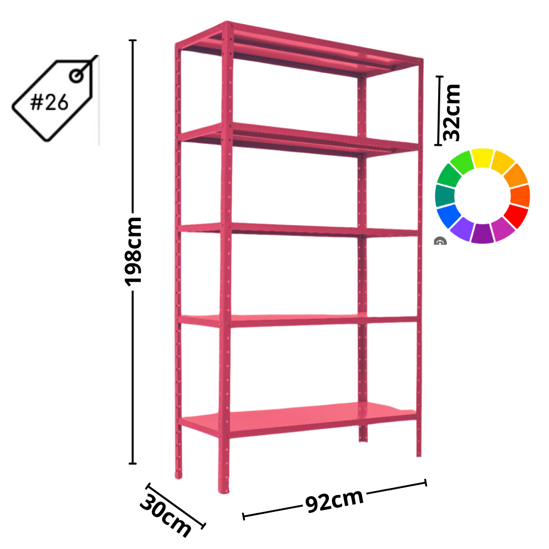 ESTANTE AÇO NOBRE 30 #26 198x90x30 73371 COLORIDA 0369 mt